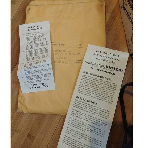 Vintage Hibachi Meteor Indoor Smokeless Electric  M-185 MCM - Picture 7 of 7